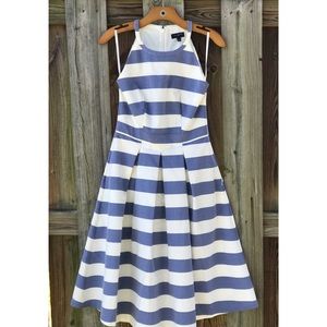 Stripped Tea Length Dress